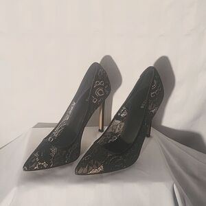 Express Woman's Black Lace 5" High Heels, Size 9, NWT